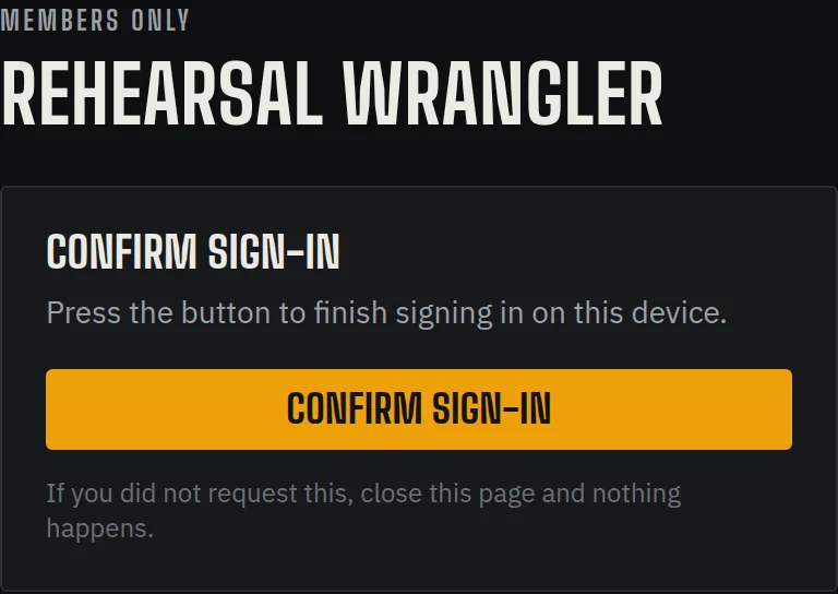 The second email lands you here. Press the button and you’re in.